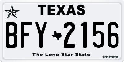 TX license plate BFY2156