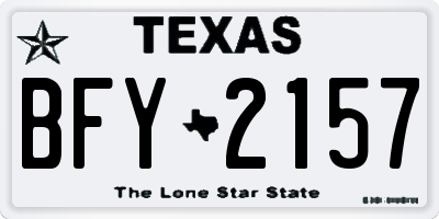 TX license plate BFY2157
