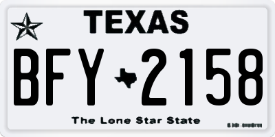 TX license plate BFY2158