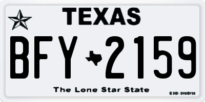 TX license plate BFY2159