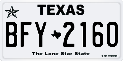 TX license plate BFY2160