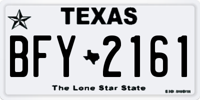 TX license plate BFY2161
