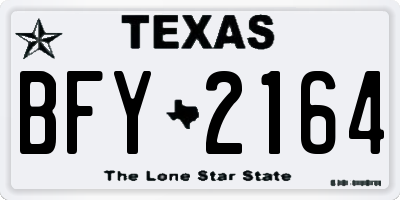 TX license plate BFY2164