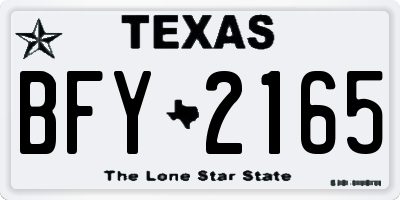 TX license plate BFY2165