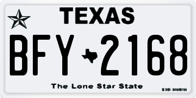 TX license plate BFY2168