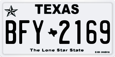 TX license plate BFY2169