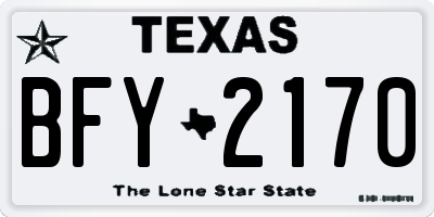 TX license plate BFY2170