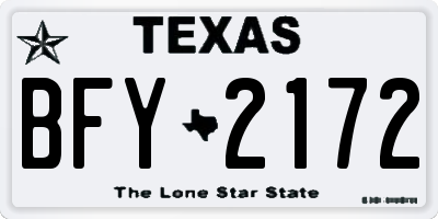 TX license plate BFY2172