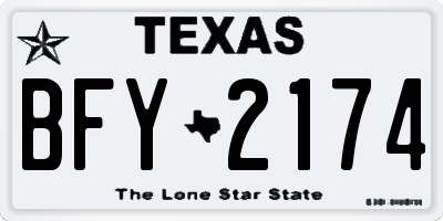 TX license plate BFY2174