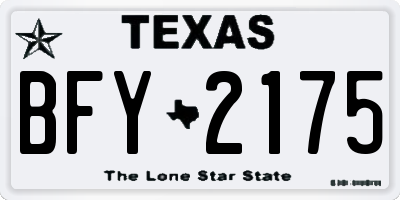 TX license plate BFY2175