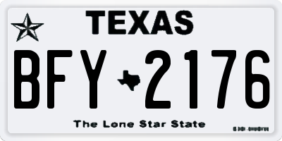 TX license plate BFY2176