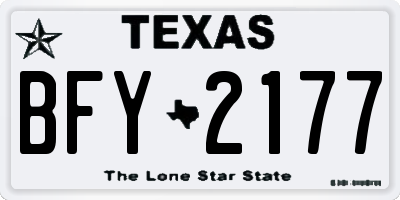 TX license plate BFY2177