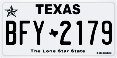 TX license plate BFY2179