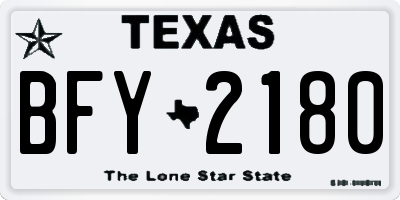 TX license plate BFY2180