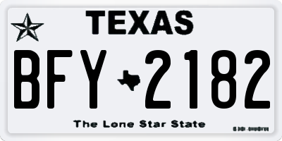 TX license plate BFY2182