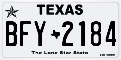 TX license plate BFY2184