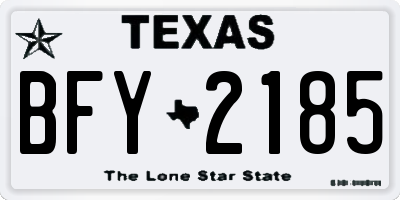 TX license plate BFY2185