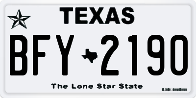 TX license plate BFY2190