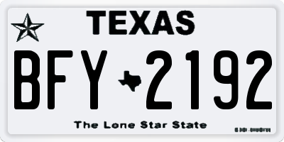 TX license plate BFY2192