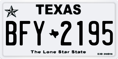 TX license plate BFY2195