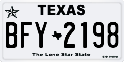 TX license plate BFY2198