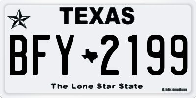 TX license plate BFY2199