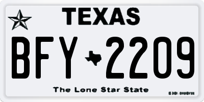TX license plate BFY2209