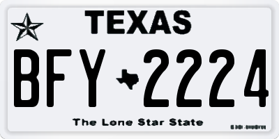 TX license plate BFY2224