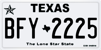 TX license plate BFY2225
