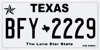TX license plate BFY2229