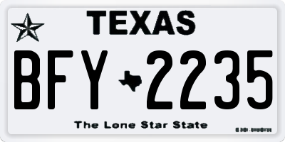 TX license plate BFY2235