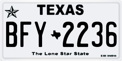 TX license plate BFY2236