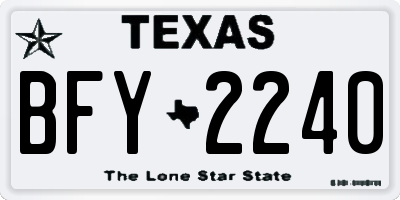 TX license plate BFY2240