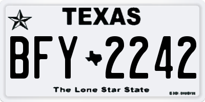 TX license plate BFY2242