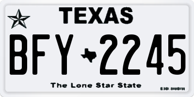TX license plate BFY2245