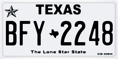 TX license plate BFY2248