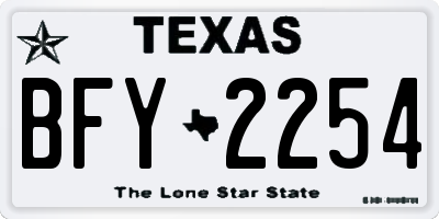 TX license plate BFY2254