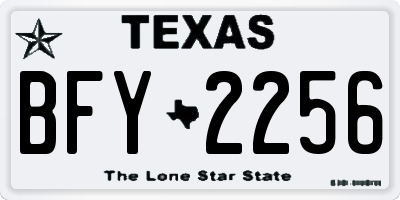 TX license plate BFY2256