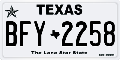 TX license plate BFY2258
