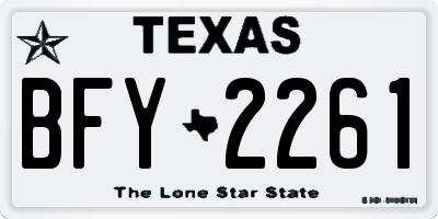 TX license plate BFY2261