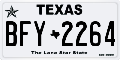 TX license plate BFY2264