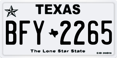 TX license plate BFY2265