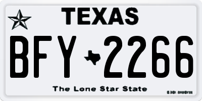 TX license plate BFY2266