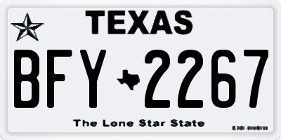 TX license plate BFY2267