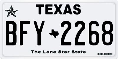 TX license plate BFY2268