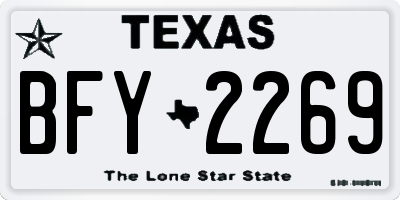 TX license plate BFY2269