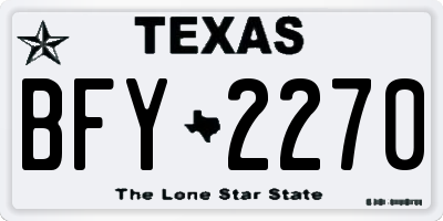 TX license plate BFY2270