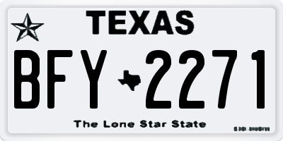 TX license plate BFY2271