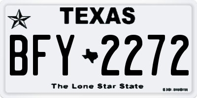 TX license plate BFY2272