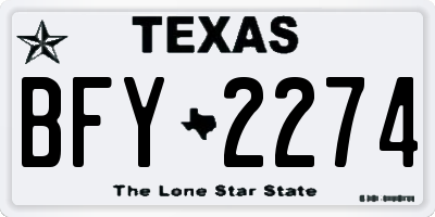 TX license plate BFY2274